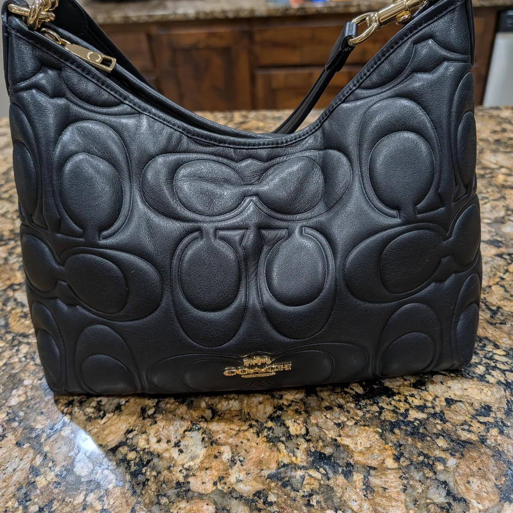 Coach Black Embossed Shoulder Bag - Picture 7 of 9